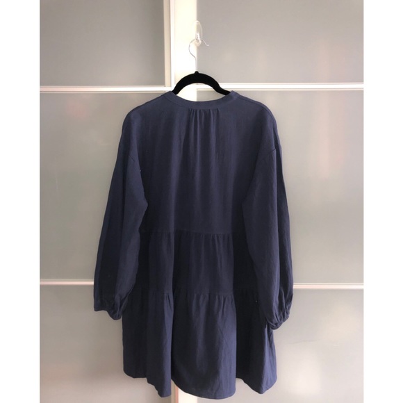 Navy Tiered V-Neck Summer Dress - Picture 3 of 5